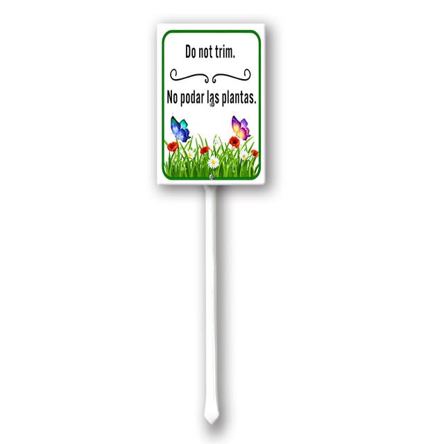 Uptell Yard Signs, Do Not Trim No Podar As Plantas Yard Door Metal Aluminum Sign With Stake Outdoor for House/Front Door and Business 7x8.8 inches