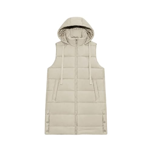 Long Puffer Vest Women Hooded Zip Up Warm Winter Sleeveless Quilted Coat - image 7
