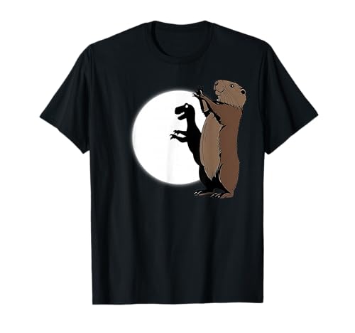Groundhog's Dinosaur Shadow Puppet Funny Groundhog Day T-Shirt