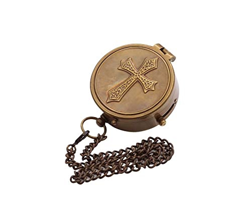 Brújula de bolsillo personalizada de latón con caja de madera miniatura 3