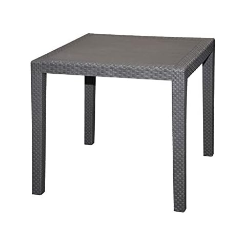 Table de jardin Spetebo en rotin anthracite Cover