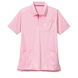 [アンファミエ] 介護ポロシャツ 抗菌 防臭 ドライメッシュ 両脇ポケット レディース メンズ 吸水速乾 医療 看護 5L ライトピンク×ダークピンク