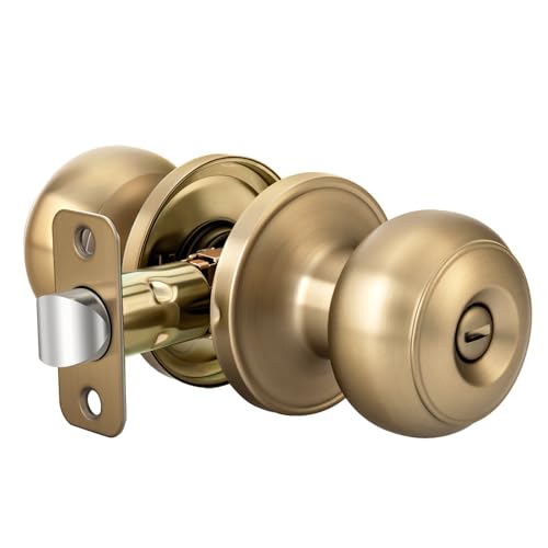 Goldenwarm Champagne Bronze Door Knobs Interior, Privacy Door Knobs, 1 Pack