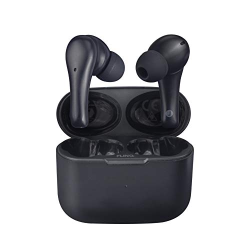 FlinQ ANC TWS Draadloze Oordopjes Zwart - Active Noise Canceling - Draadloos - Bluetooth Oortjes - Microfoon