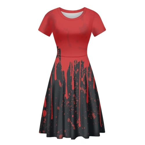 Image of AFPANQZ Womens Casual Summer Lightweight Vintage Dress Short Sleeve Midi Dress Knee-Long Luxury Formal Dress