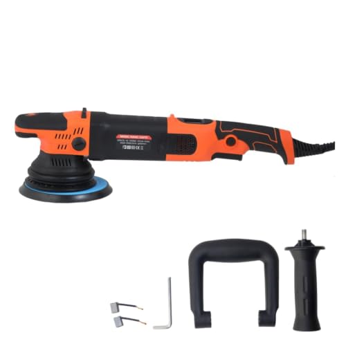 Image of Shakti Technology DAP-21 Dual Action Polisher 1000W Electric Car Polisher 21MM Orbit with D-Handle 2000-4500 RPM with 150MM(6Inch) Wheel Size, Disk Ideal for Cars (Digital Display Function)