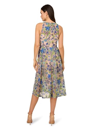 Image of Adrianna Papell Womens Embroidered Fit and Flare