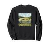 Meadow With Stone Fence Vintage Landscape Merch