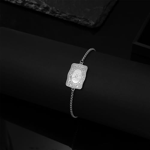 Belt Buckle Initial Bracelet for Women, 18K Gold/Silver Plated Belt Buckle Initial A-Z Bracelet, Unique Western Style Jewelry Gifts for Women Men 7