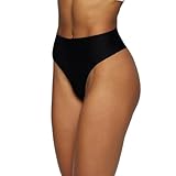 JIV ATHLETICS High Rise Thong, Camel Toe Proof (US, Alpha, Small, Regular, Regular, Black)