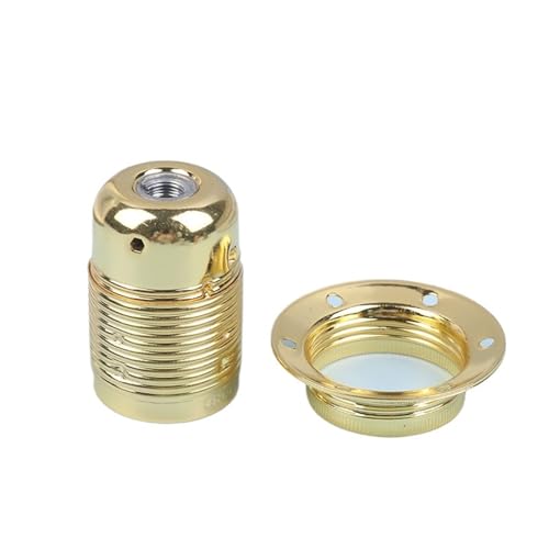 NZBZKKNBCP Portalámparas de Metal atornillado E27, portalámparas Vintage Pulido, Base de lámpara DIY, Adaptador Retro for luminaria. Base de lámpara(Gold)