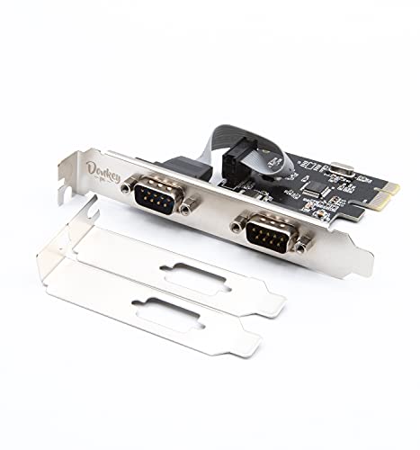 Donkey pc - Scheda seriale 2 porte RS232 su PCI Express. Scheda porta seriale PCI-Express adattatore di estensione 2 porte seriali scheda controller di espansione.