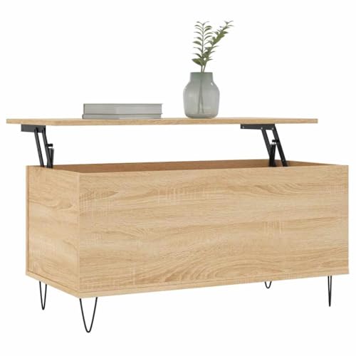 Table basse chêne Sonoma et métal design moderne ajustable