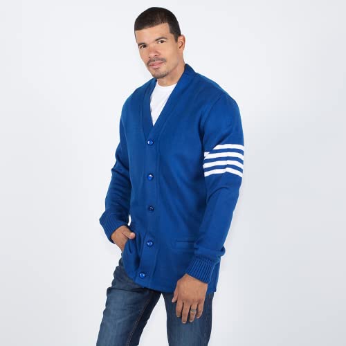 Image of Stewart & Strauss Cardigan Varsity Letter Sweater | American style button front letter sweater knit since 1977, heavyweight and ready for chenille letters and patches