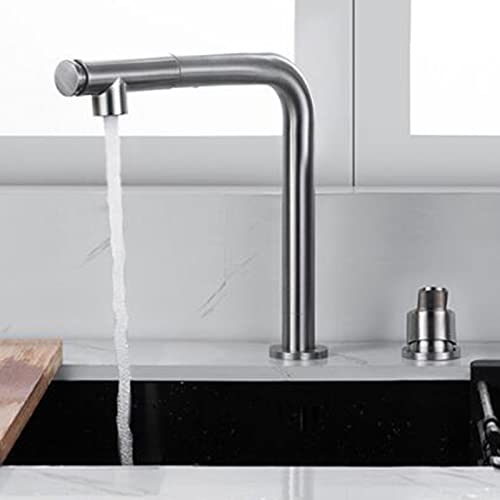 Mitigeur de cuisine en acier inoxydable avec douchette multifonction double jet - 7