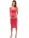 PattyBoutik Mama Scoop Neck Maternity Tank Dress (Hot Pink M)
