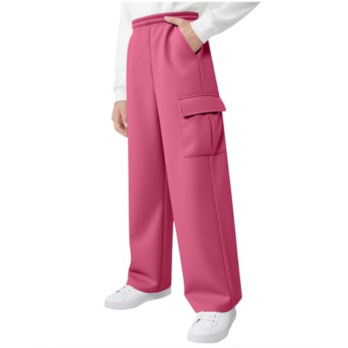 Cargo Sweatpants for Girls Baggy Wide Leg Elastic Waist Joggers Pants with Pockets Teen Kids Casual Trendy Clothes2