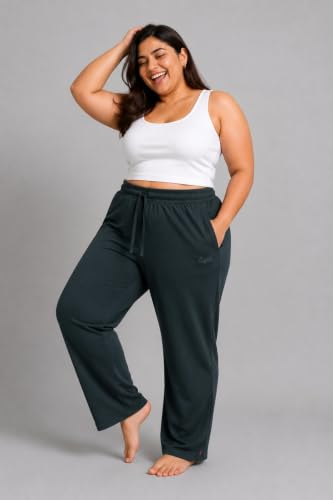 Image of CUPID Women's Cotton Track Pants Regular Fit Lounge Wear Gym Joggers Sports Trouser Night Pants for Ladies