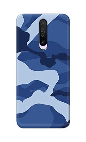 Image of Printed Hard Back Cover Case for Mi Poco X2 Back Cover (Army Blue Pattern) -702