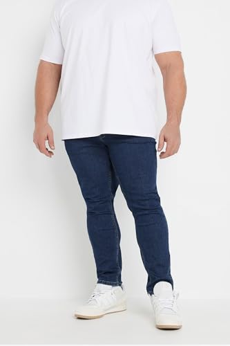 Big & Tall Mens Tapered Stretch Jeans Indigo2