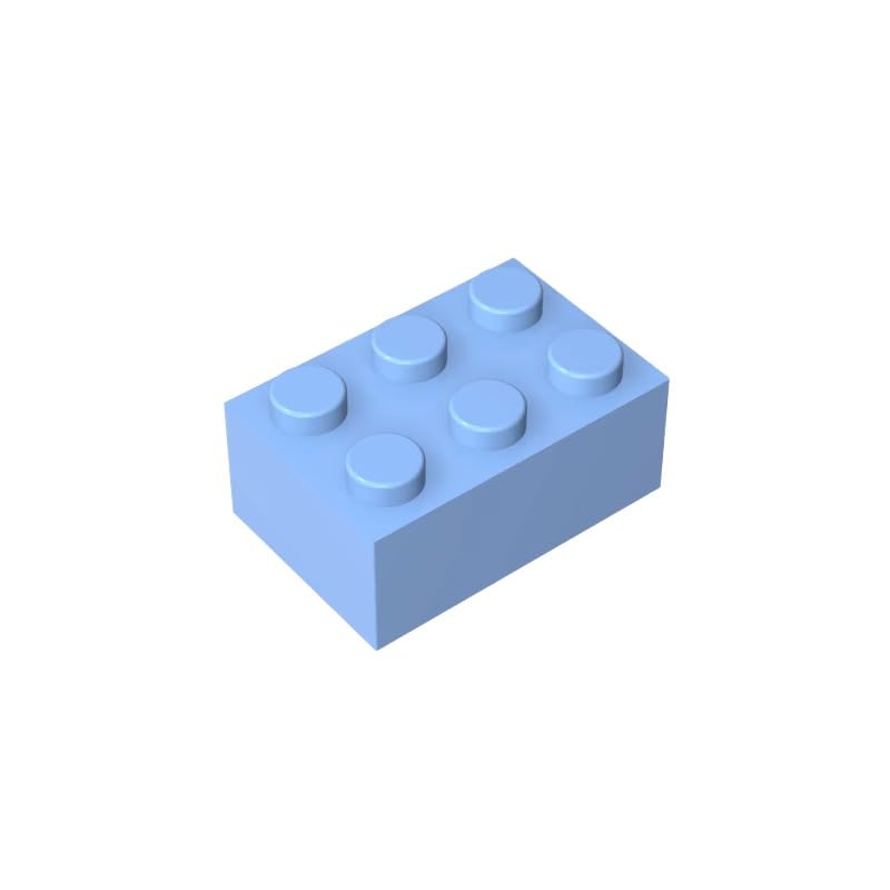 Gobricks 3002 Basic Bricks Brick 2x3 50 Pieces GDS-541 Compatible with Lego Building Blocks Color:Bright Light Blue — image 1