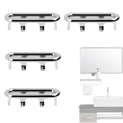 Couvercle de trop-Plein pour Trou d'évier, Couvercle de trop-Plein d'évier, 4X Trous de Bouchon de vidange de Baignoire de Remplacement Ovale, Couvercle de trop-Plein de Trou d'évier de Salle