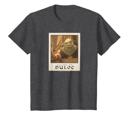 Shrek Welcome to Duloc Shrek and Donkey Polaroid T-Shirt, Youth, Dark Heather Grey, 3T