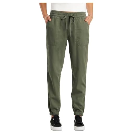 UNIONBAY Women's Drapey Woven Jogger Pant, Greek Olive