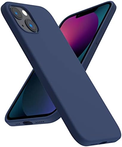 ACRONIX Compatible with iPhone 13 Case 6.1", Silky-Soft Touch Liquid Silicone Case Shockproof Rubber Full Body Cover with Microfiber Lining-Stone Grey