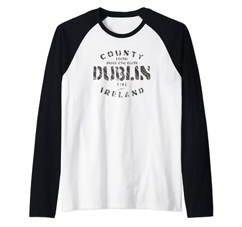 JCombs: County Dublin, Ireland Raglan Baseball Tee, Black