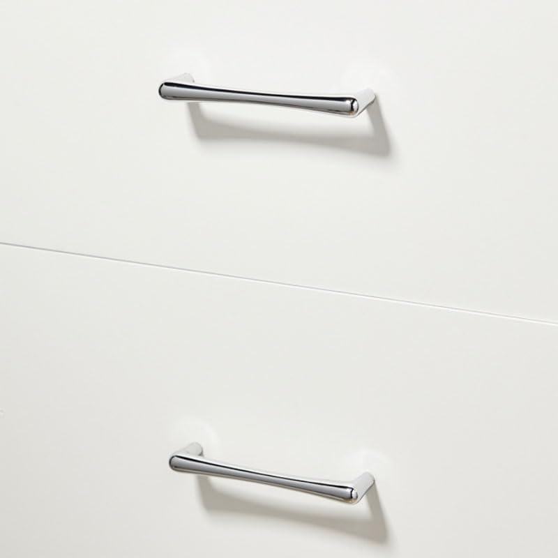 Bronze Cabinet with Bright Chrome Silver Door Handles Minimalist Luxurious Stylish Drawer Shoe