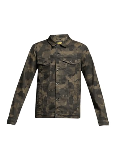 Image of Jack & Jones Men Spread Collar Camouflage Printed Cotton Casual Tailored Jacket