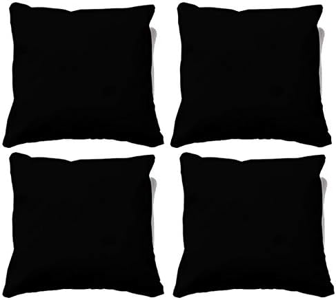 Beautiful Beanbags water resistant cushions, set of 4 garden cushions, 4 funky outdoor cushions perfect for indoors or outdoors (BLACK)