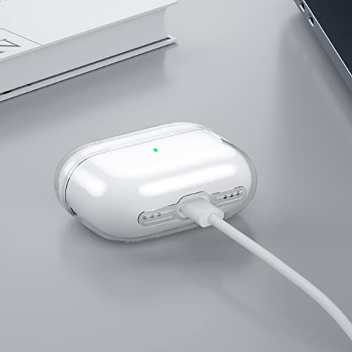 Saharacase Hybrid Flex Series Case For Apple Airpods Pro 2 (2Nd Generation) [Rugged] Full Body Protection Antislip Grip Slim With Keychain (Clear) #TOP4