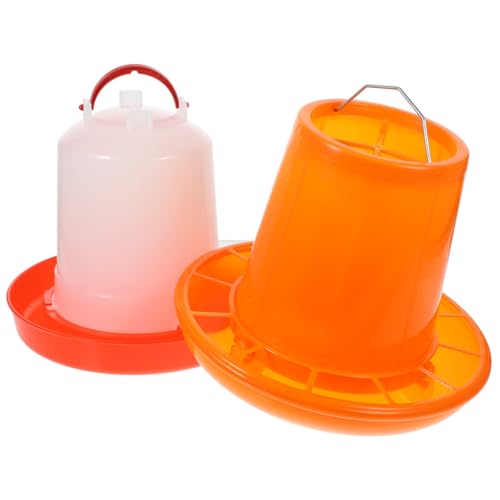 BESTonZON 1 Set Automatic Poultry Feeder Thickened Water Bucket Food Container Easy to Clean for Chickens Ducks Pet Supplies for Farm Use