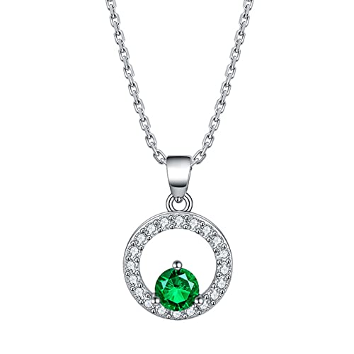Collier émeraude créée en argent sterling pour femme | Éclat précieux 0,5 CT