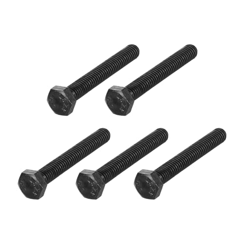 Image of METALLIXITY Hex Bolts (M8-1.25x55mm) 5Pcs, Carbon Steel Fully Threaded Black Oxide, Coarse Thread UNC Hex Head Screw Bolt - for Furniture Repair