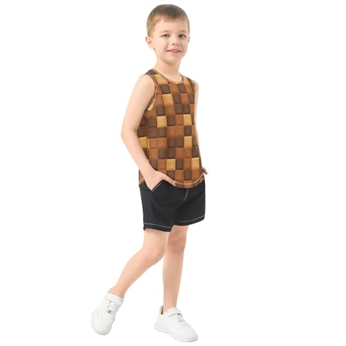 J JOYSAY Geometric Square Tile Sienna Boys Tank Top Sleeveless Muscle Shirts Quick Dry Kids T-Shirts 3-15T4