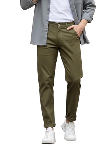 Image of Urbano Fashion Men's Cotton Light Weight Non-Stretch Slim Fit Casual Trousers