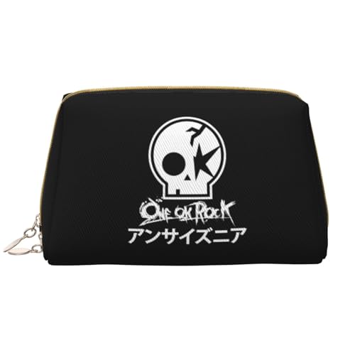 one ok rock 化粧ポーチ 化粧品バッグ 化粧品収納 ジッパー付き レザー トラベルバッグ 大容量 ポータブル 多機能 筆箱 筆入れ 収納バッグ 防水