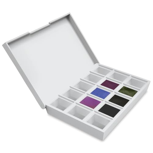 Daniel Smith Hand Poured Watercolor, Half Pans, Colors of Inspiration Set with 6 Watercolor Half Pans, 9 Empty Half Pans, 1 Plastic Travel Case (Total 16 Pieces) 285650003