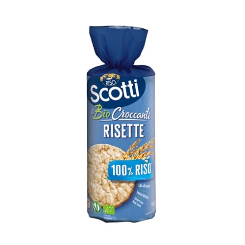 Riso Scotti - Riz 100% Risette - Galette de riz bio sans Gluten - remplace le pain, paquet de 150 g