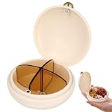 BESPORTBLE Portable Pill Organizer with 4 Compartments - Compact Sealed Medicine Case for Daily Vitamins and Medication Travel-Friendly Beige Pill Box