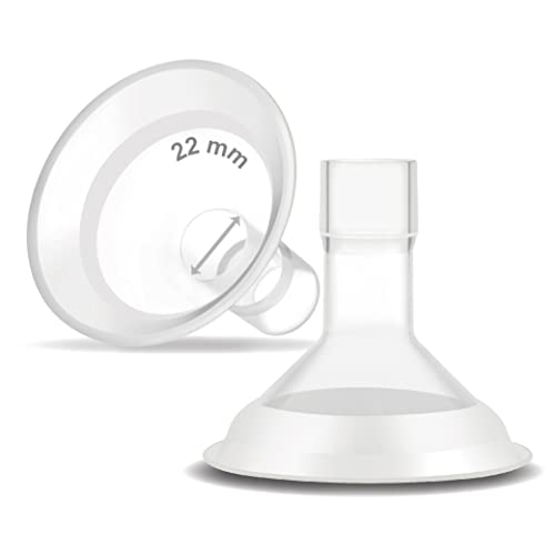 Image of Maymom MyFit Comfy Series 22 mm Two-Piece Design Breastshield Compatible with Medela Breast Pump Parts; Replace Medela Shields; Fit MaxFlow Flex Connector; 2pc