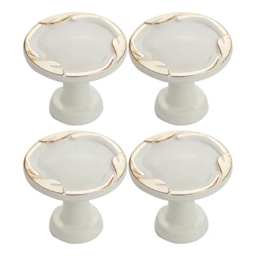 VILLCASE Tiradores Redondos de Aleación de Zinc Color Blanco para Cajones y Muebles, Estilo Europeo Elegante, Paquete de 4 Piezas para Sala y Baño