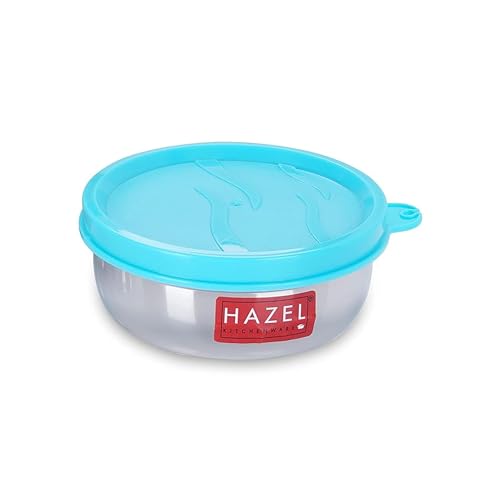 HAZEL Stainless Steel Airtight Storage Container | Leak-Proof Small Lunch Box 150 ml | Fridge Organizer | Steel Jar with Lid for Kitchen