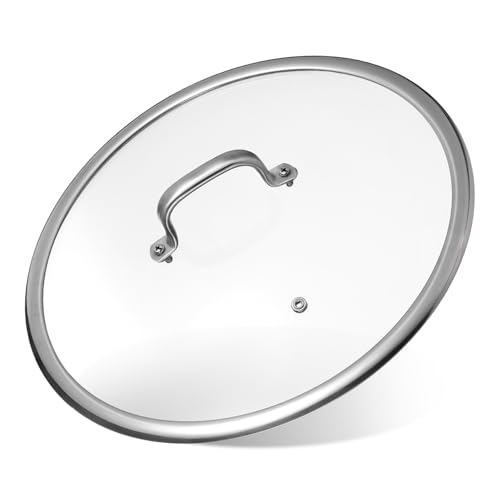 Beatifufu Tapadera Inoxidable con Asa Tapa de Vidrio Templado para Cacerola y Wok Antisalpicaduras y Ventilación para Cocina