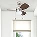 Honeywell Ceiling Fans Ocean Breeze Modern 30 Inch Ceiling Fan with Light, Pull Chain LED Indoor Fan with 3 Blades, Satin Nickel and Light Oak Blade Finish Options, Brushed Nickel (50601-01)