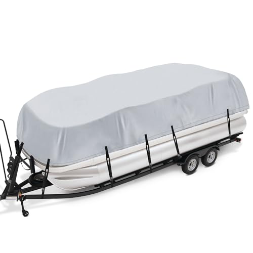 iCOVER Trailerable Pontoon Boat Cover，Fits 21-24ft Long & Beam Width up to 102in Pontoons Boats,...
