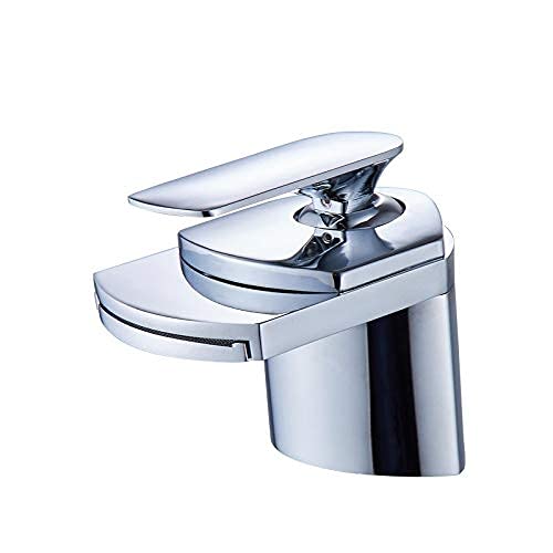 Robinet d'évier de cuisine monotrou cuivre pur cascade pour salle de bain